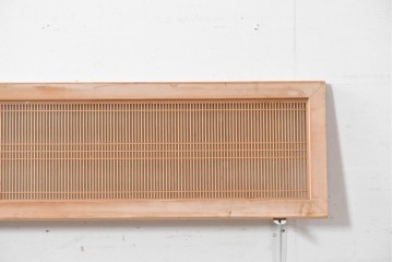 ヴィンテージ建具　昭和後期　両面ガラス　繊細な縦桟が美しい筬欄間2枚セット　(R-087561)