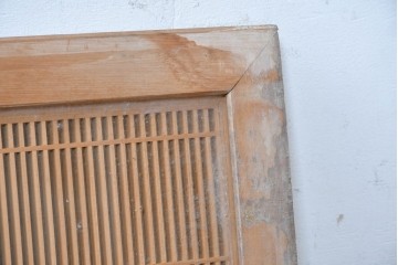 ヴィンテージ建具　昭和後期　両面ガラス　繊細な縦桟が美しい筬欄間2枚セット　(R-087561)