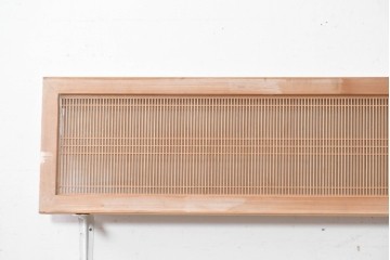 ヴィンテージ建具　昭和後期　両面ガラス　繊細な縦桟が美しい筬欄間2枚セット　(R-087561)