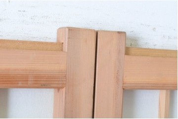 新古　未使用建具　昭和後期　ガラス入りの組子帯戸2枚セット　(R-087569)