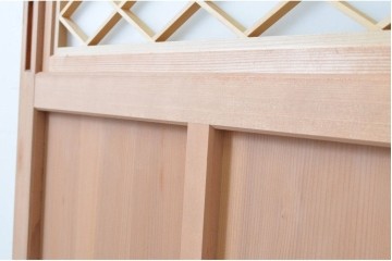 新古　未使用建具　昭和後期　ガラス入りの組子帯戸2枚セット　(R-087569)