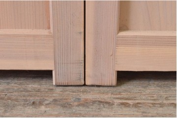 新古　未使用建具　昭和後期　ガラス入りの組子帯戸2枚セット　(R-087569)