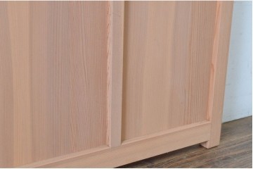 新古　未使用建具　昭和後期　ガラス入りの組子帯戸2枚セット　(R-087569)