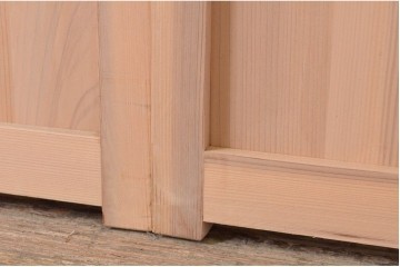 新古　未使用建具　昭和後期　ガラス入りの組子帯戸2枚セット　(R-087569)