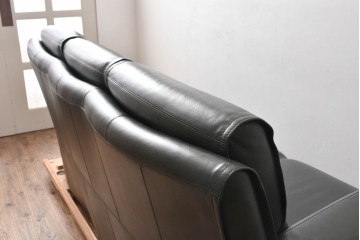 新古　未使用展示品　美品　カリモク家具(karimoku)　domani(ドマーニ)　Excel-Life(エクセルライフ)　本革　三人掛けソファ　定価約100万円　(R-087572)