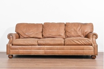 アメリカヴィンテージ　LEXINGTON(レキシントン)　本革　使いこまれた革ならではの表情が味わい深い3人掛けソファ　(R-087573)