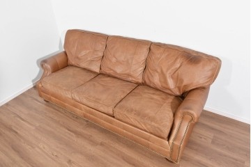 アメリカヴィンテージ　LEXINGTON(レキシントン)　本革　使いこまれた革ならではの表情が味わい深い3人掛けソファ　(R-087573)