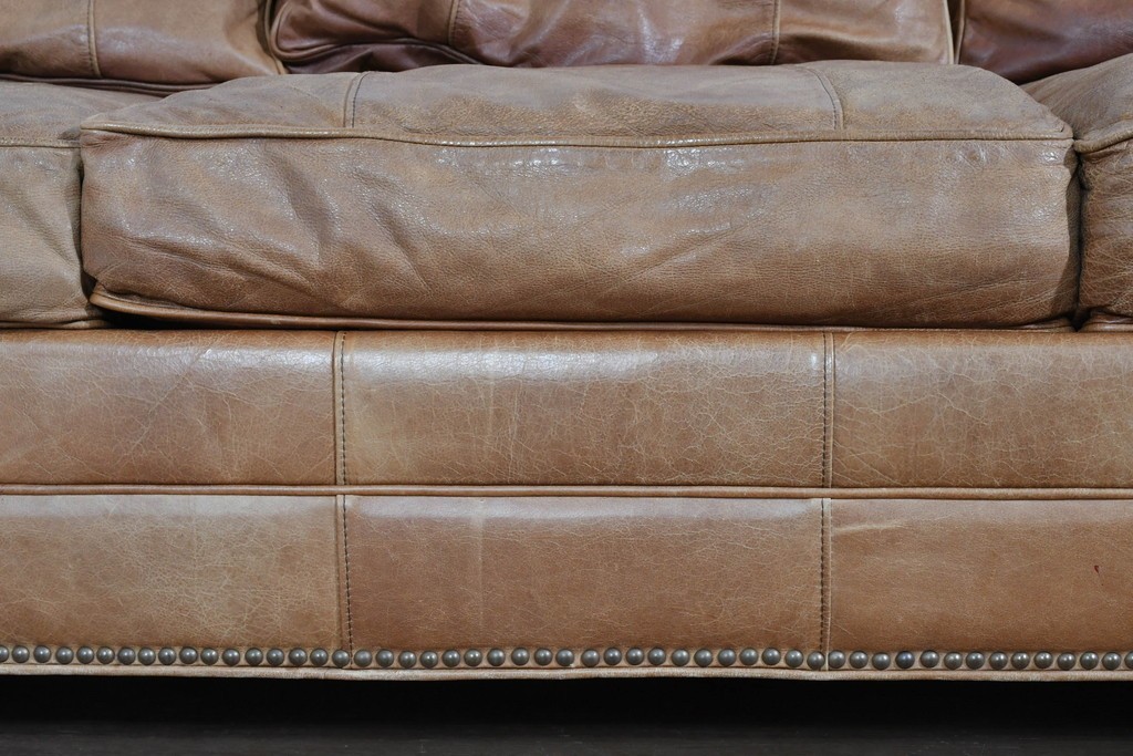 アメリカヴィンテージ　LEXINGTON(レキシントン)　本革　使いこまれた革ならではの表情が味わい深い3人掛けソファ　(R-087573)