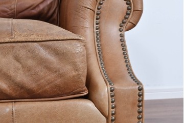 アメリカヴィンテージ　LEXINGTON(レキシントン)　本革　使いこまれた革ならではの表情が味わい深い3人掛けソファ　(R-087573)