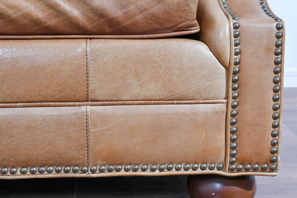 アメリカヴィンテージ　LEXINGTON(レキシントン)　本革　使いこまれた革ならではの表情が味わい深い3人掛けソファ　(R-087573)