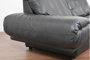中古　ドイツ　ROLF BENZ(ロルフベンツ)　本革　丸みのある柔らかなフォルムの二人掛けソファ　定価約130万円　(R-087574)