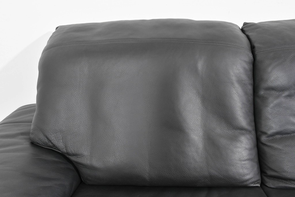 中古　ドイツ　ROLF BENZ(ロルフベンツ)　本革　丸みのある柔らかなフォルムの二人掛けソファ　定価約130万円　(R-087574)
