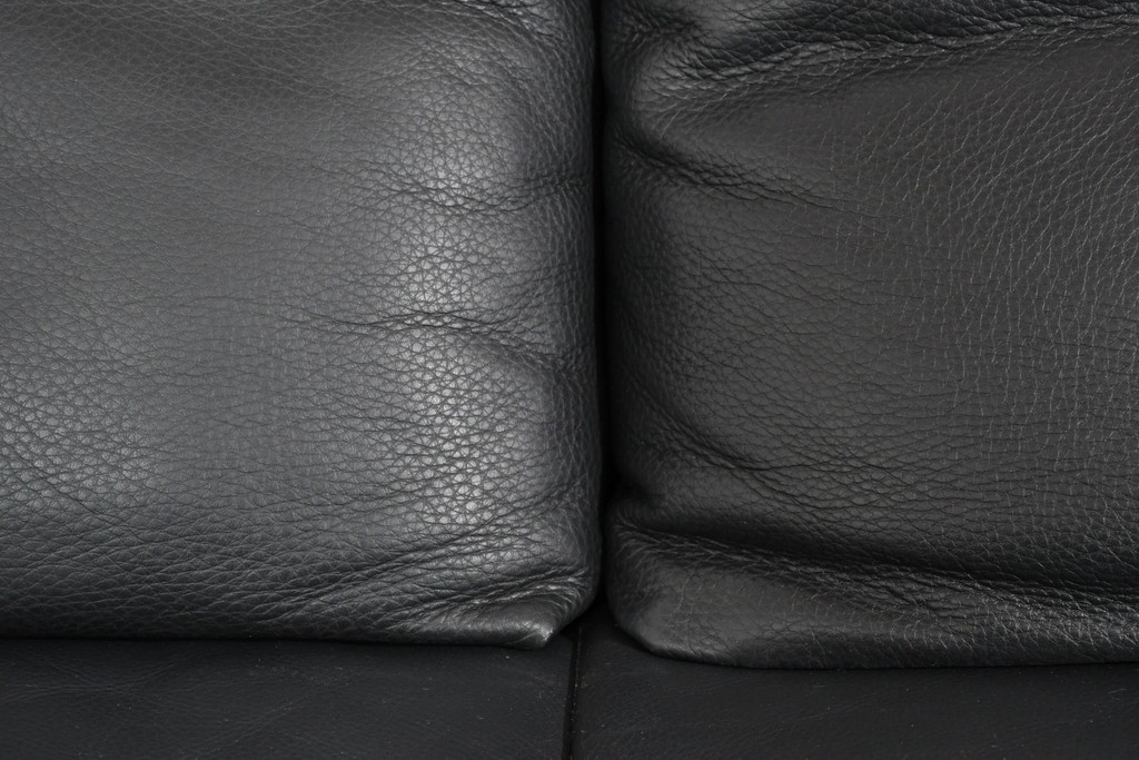 中古　ドイツ　ROLF BENZ(ロルフベンツ)　本革　丸みのある柔らかなフォルムの二人掛けソファ　定価約130万円　(R-087574)