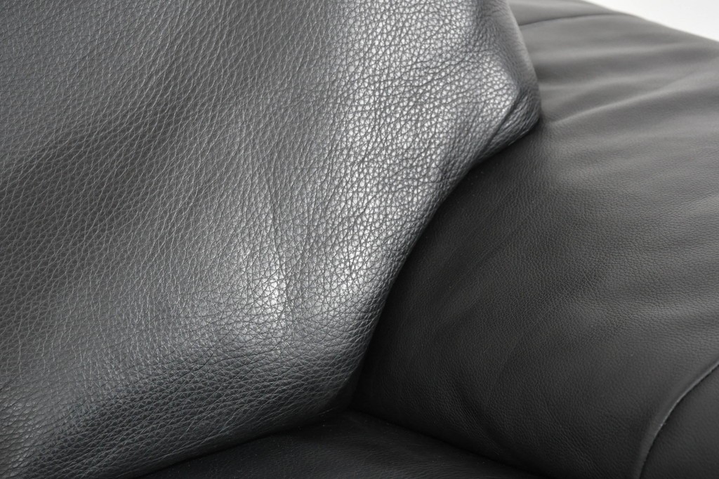 中古　ドイツ　ROLF BENZ(ロルフベンツ)　本革　丸みのある柔らかなフォルムの二人掛けソファ　定価約130万円　(R-087574)