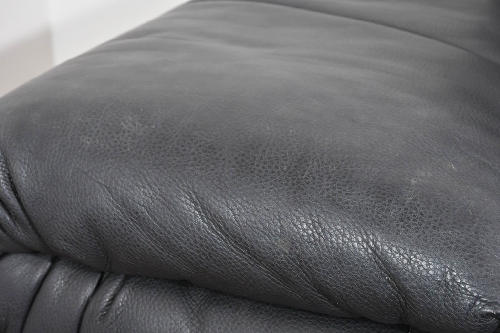 中古　ドイツ　ROLF BENZ(ロルフベンツ)　本革　丸みのある柔らかなフォルムの二人掛けソファ　定価約130万円　(R-087574)