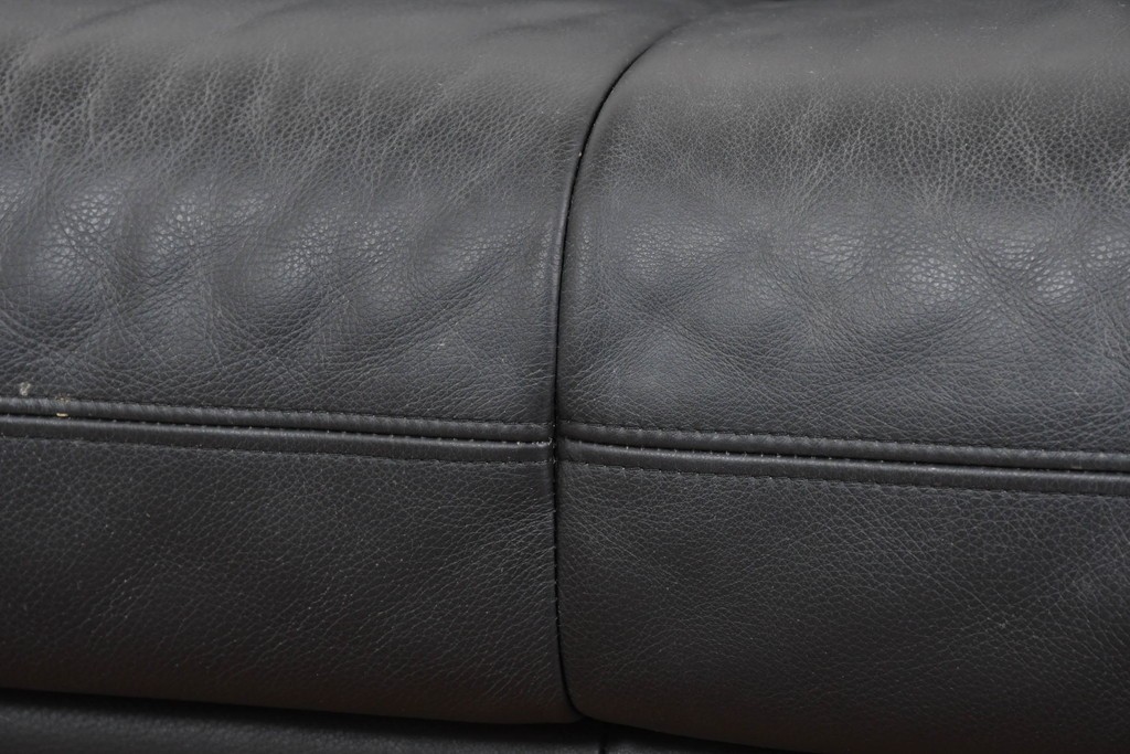 中古　ドイツ　ROLF BENZ(ロルフベンツ)　本革　丸みのある柔らかなフォルムの二人掛けソファ　定価約130万円　(R-087574)