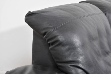 中古　ドイツ　ROLF BENZ(ロルフベンツ)　本革　丸みのある柔らかなフォルムの二人掛けソファ　定価約130万円　(R-087575)