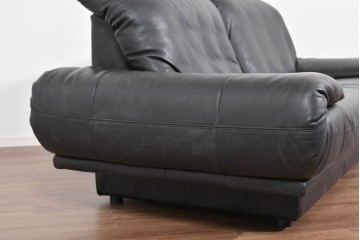 中古　ドイツ　ROLF BENZ(ロルフベンツ)　本革　丸みのある柔らかなフォルムの二人掛けソファ　定価約130万円　(R-087575)