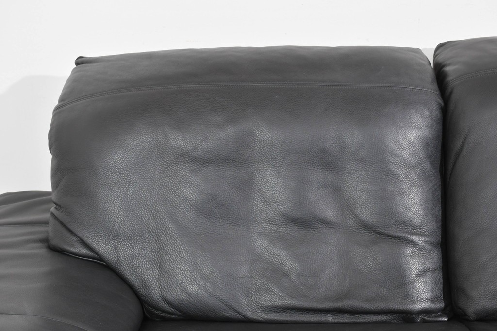 中古　ドイツ　ROLF BENZ(ロルフベンツ)　本革　丸みのある柔らかなフォルムの二人掛けソファ　定価約130万円　(R-087575)