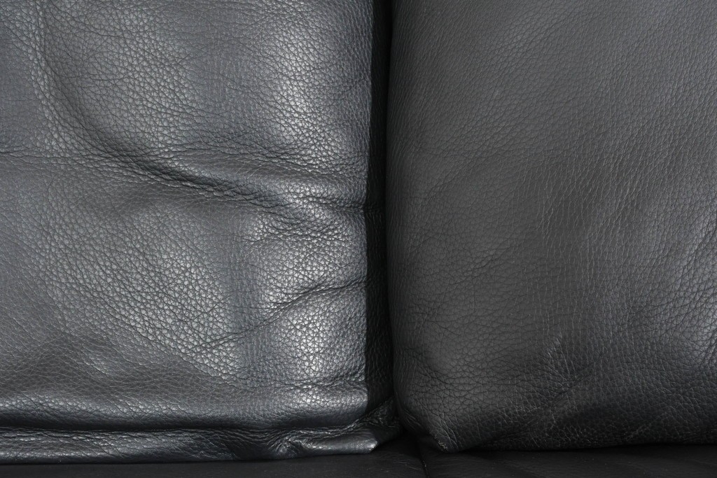 中古　ドイツ　ROLF BENZ(ロルフベンツ)　本革　丸みのある柔らかなフォルムの二人掛けソファ　定価約130万円　(R-087575)