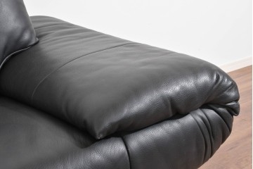 中古　ドイツ　ROLF BENZ(ロルフベンツ)　本革　丸みのある柔らかなフォルムの二人掛けソファ　定価約130万円　(R-087575)