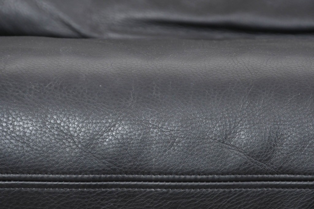 中古　ドイツ　ROLF BENZ(ロルフベンツ)　本革　丸みのある柔らかなフォルムの二人掛けソファ　定価約130万円　(R-087575)