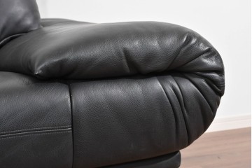 中古　ドイツ　ROLF BENZ(ロルフベンツ)　本革　丸みのある柔らかなフォルムの二人掛けソファ　定価約130万円　(R-087575)