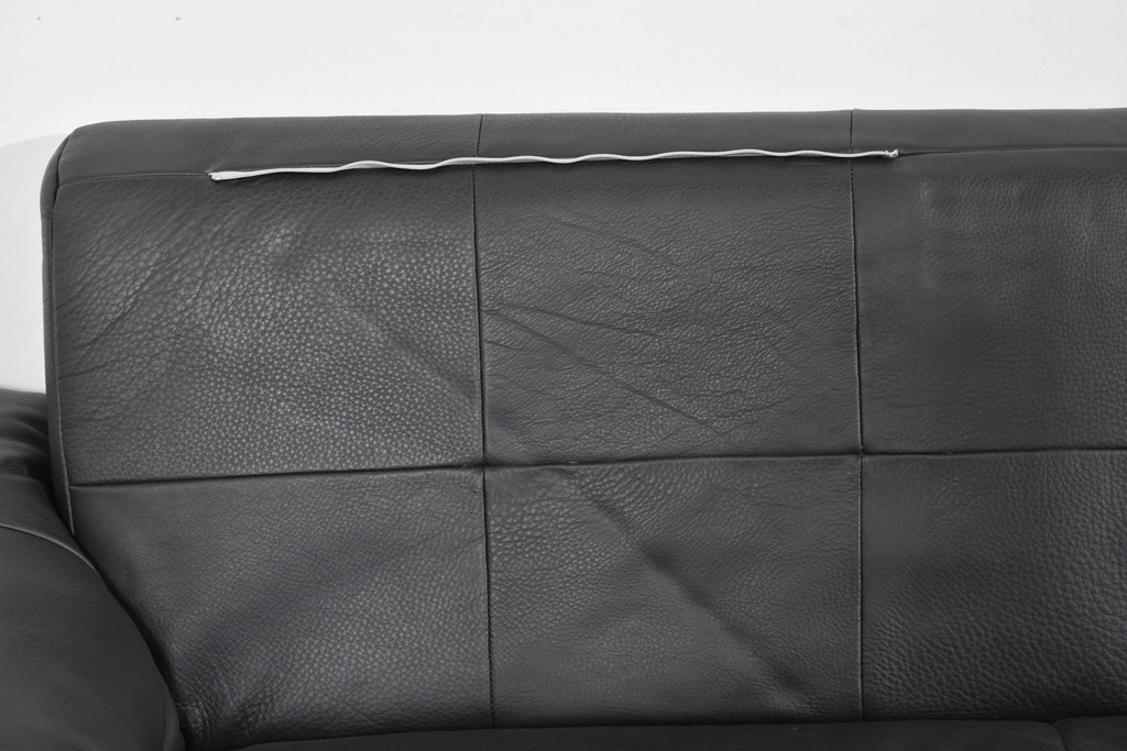 中古　ドイツ　ROLF BENZ(ロルフベンツ)　本革　丸みのある柔らかなフォルムの二人掛けソファ　定価約130万円　(R-087575)