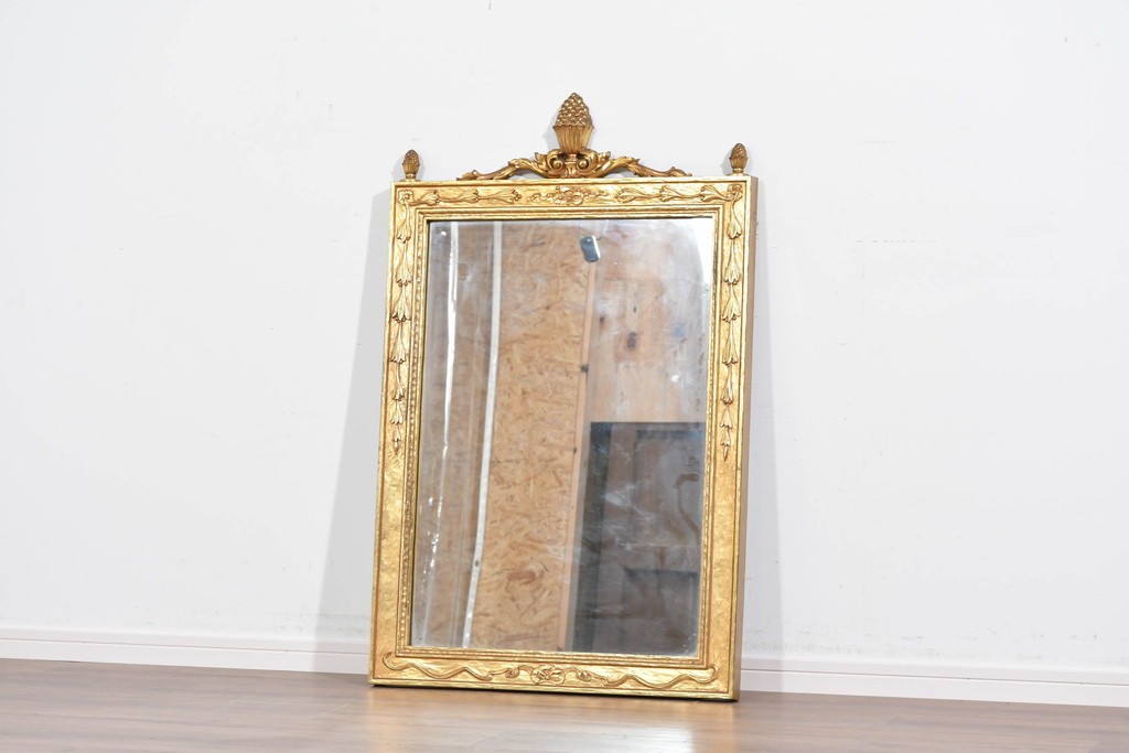 アメリカヴィンテージ　高級品!!　Syroco(シロコ)　装飾が美しいウォールミラー　(R-087579)