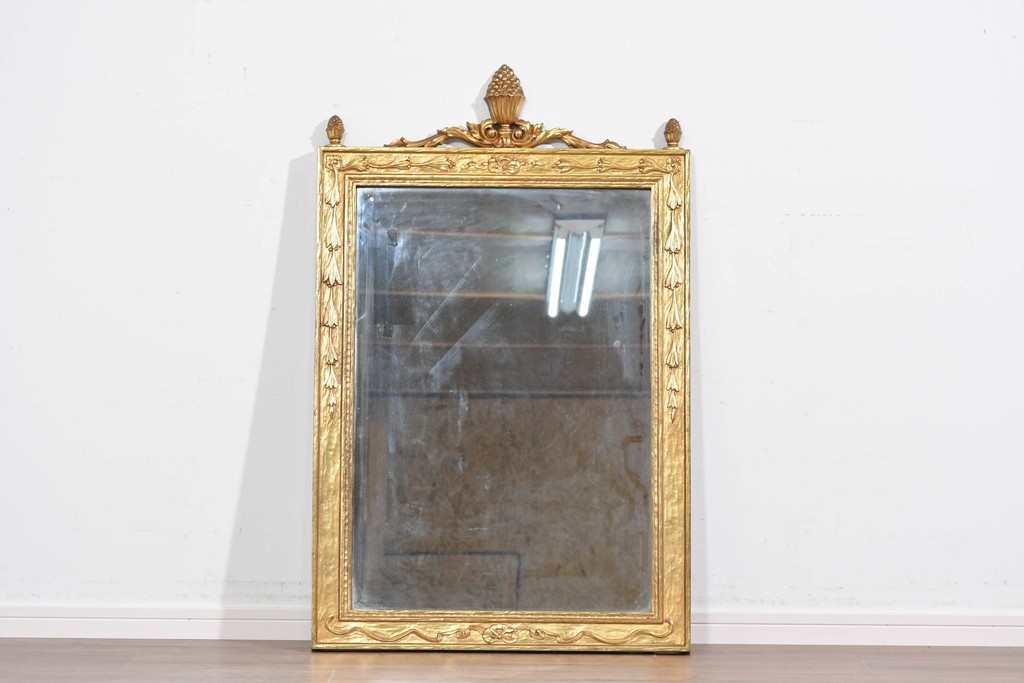 アメリカヴィンテージ　高級品!!　Syroco(シロコ)　装飾が美しいウォールミラー　(R-087579)