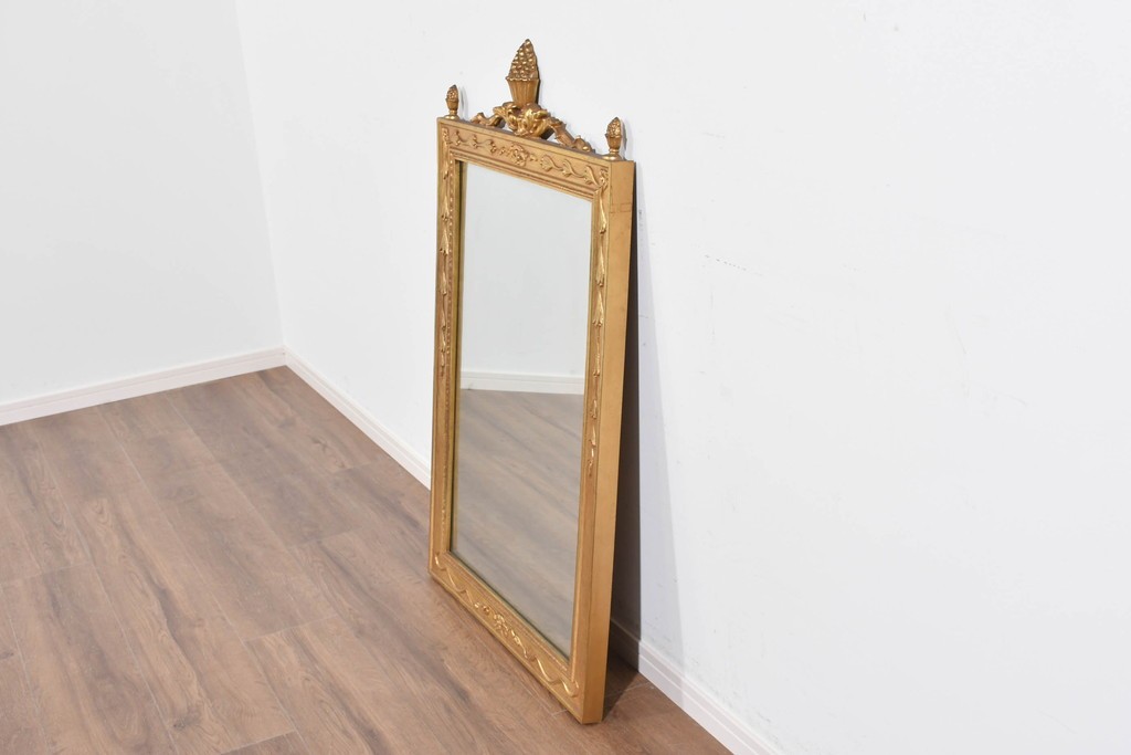 アメリカヴィンテージ　高級品!!　Syroco(シロコ)　装飾が美しいウォールミラー　(R-087579)