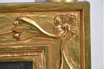 アメリカヴィンテージ　高級品!!　Syroco(シロコ)　装飾が美しいウォールミラー　(R-087579)