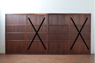 アンティーク建具　明治〜大正　上質な和の空間を演出する無双戸2枚セット　(R-087583)
