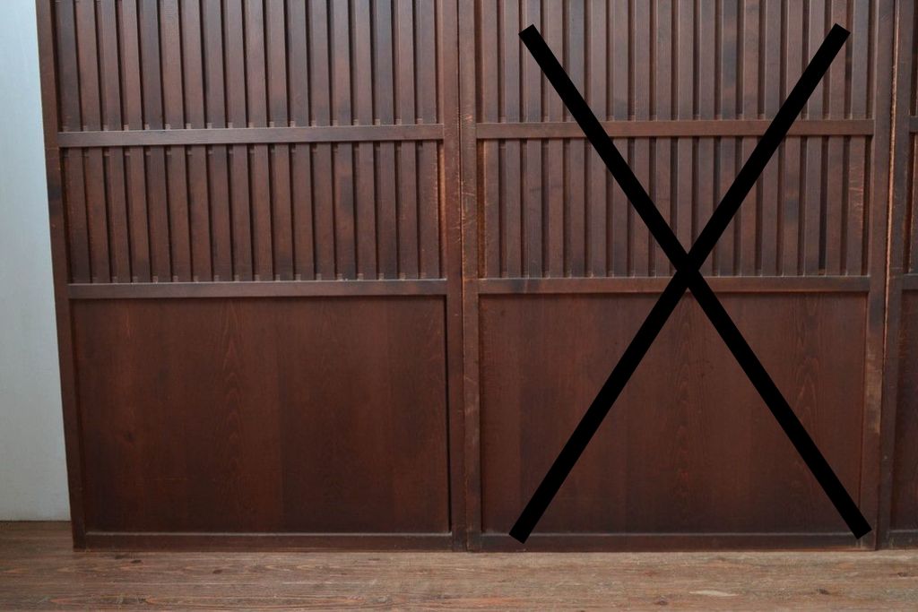 アンティーク建具　明治〜大正　上質な和の空間を演出する無双戸2枚セット　(R-087583)