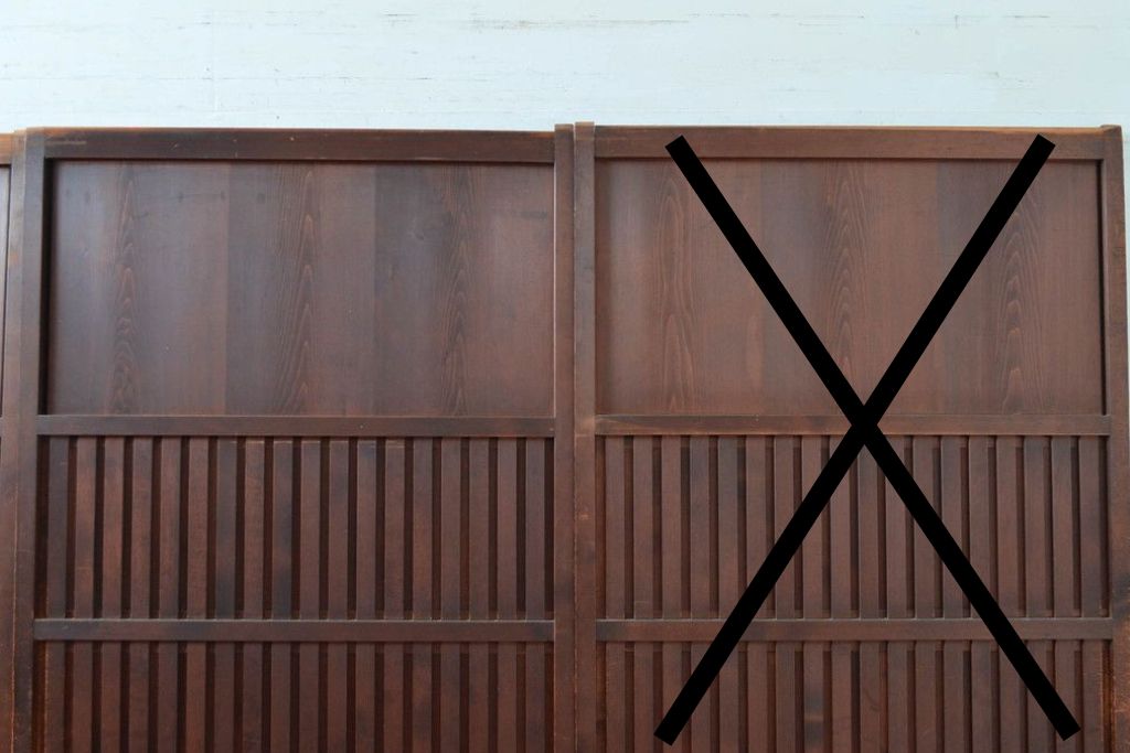 アンティーク建具　明治〜大正　上質な和の空間を演出する無双戸2枚セット　(R-087583)