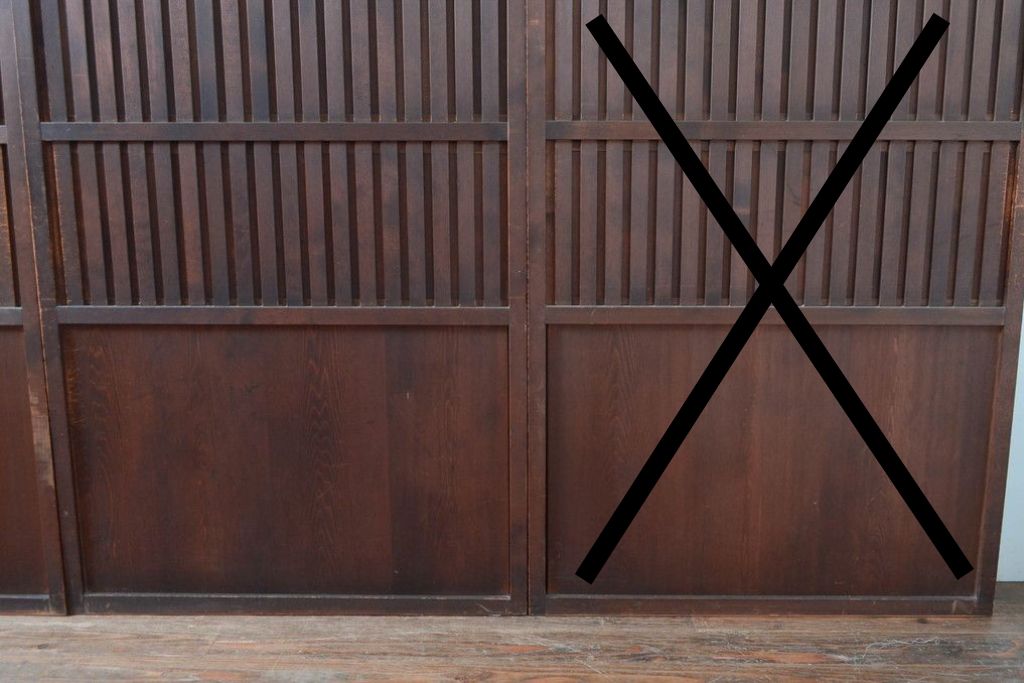 アンティーク建具　明治〜大正　上質な和の空間を演出する無双戸2枚セット　(R-087583)