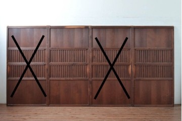アンティーク建具　明治〜大正　上質な和の空間を演出する無双戸2枚セット　(R-087583)