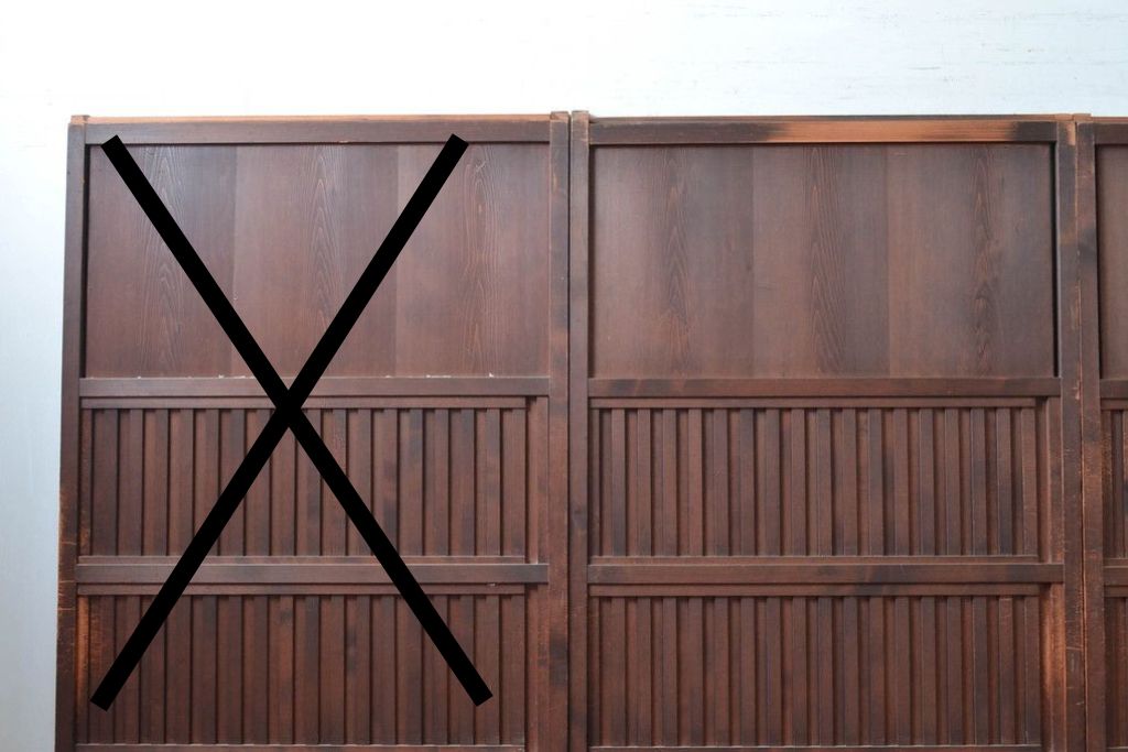 アンティーク建具　明治〜大正　上質な和の空間を演出する無双戸2枚セット　(R-087583)