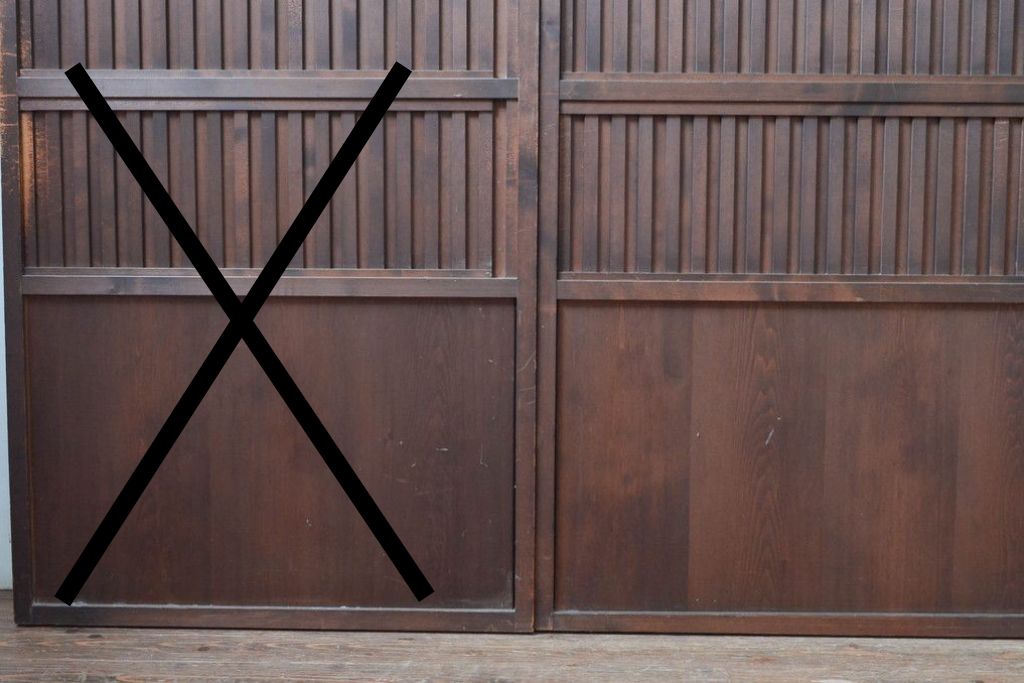 アンティーク建具　明治〜大正　上質な和の空間を演出する無双戸2枚セット　(R-087583)