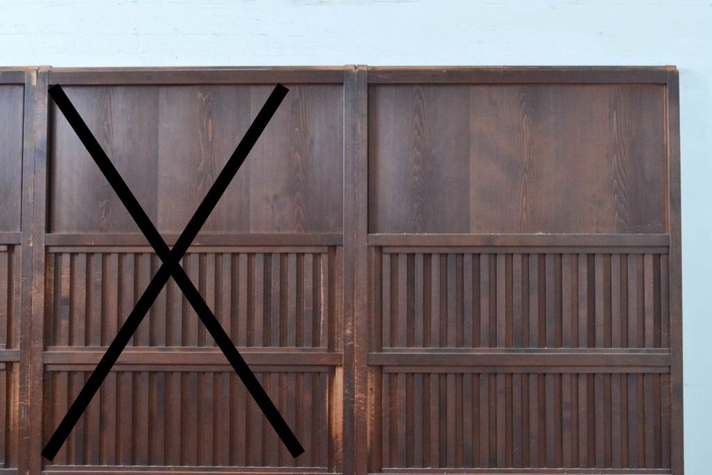 アンティーク建具　明治〜大正　上質な和の空間を演出する無双戸2枚セット　(R-087583)