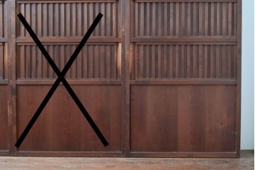 アンティーク建具　明治〜大正　上質な和の空間を演出する無双戸2枚セット　(R-087583)