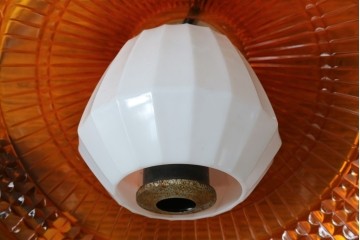 和製ヴィンテージ　National(ナショナル、松下電工)　スペースエイジなインテリアとも相性のいいポップなオレンジ色のペンダントライト　(R-087591)