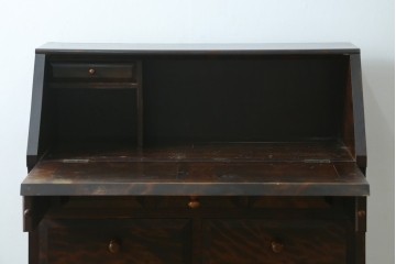 和製ヴィンテージ　松本民芸家具　木目の表情が豊かなライティングビューロー　現行定価約46万円　(R-087592)