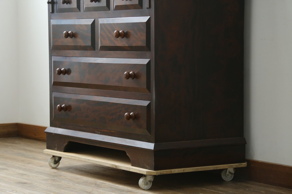 和製ヴィンテージ　松本民芸家具　木目の表情が豊かなライティングビューロー　現行定価約46万円　(R-087592)