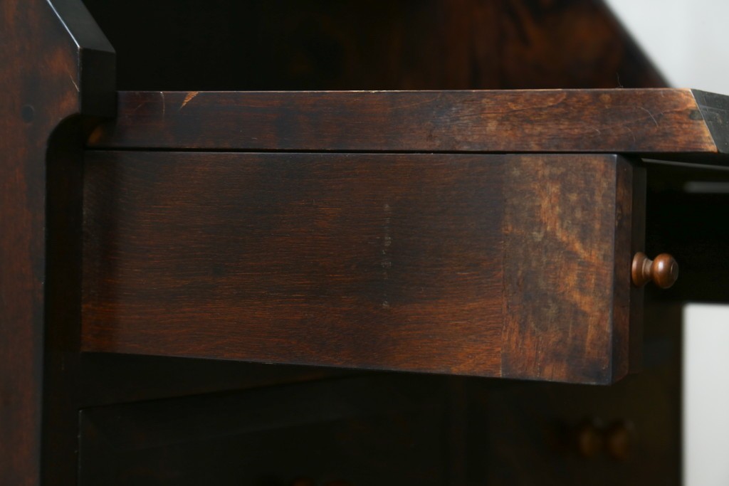 和製ヴィンテージ　松本民芸家具　木目の表情が豊かなライティングビューロー　現行定価約46万円　(R-087592)