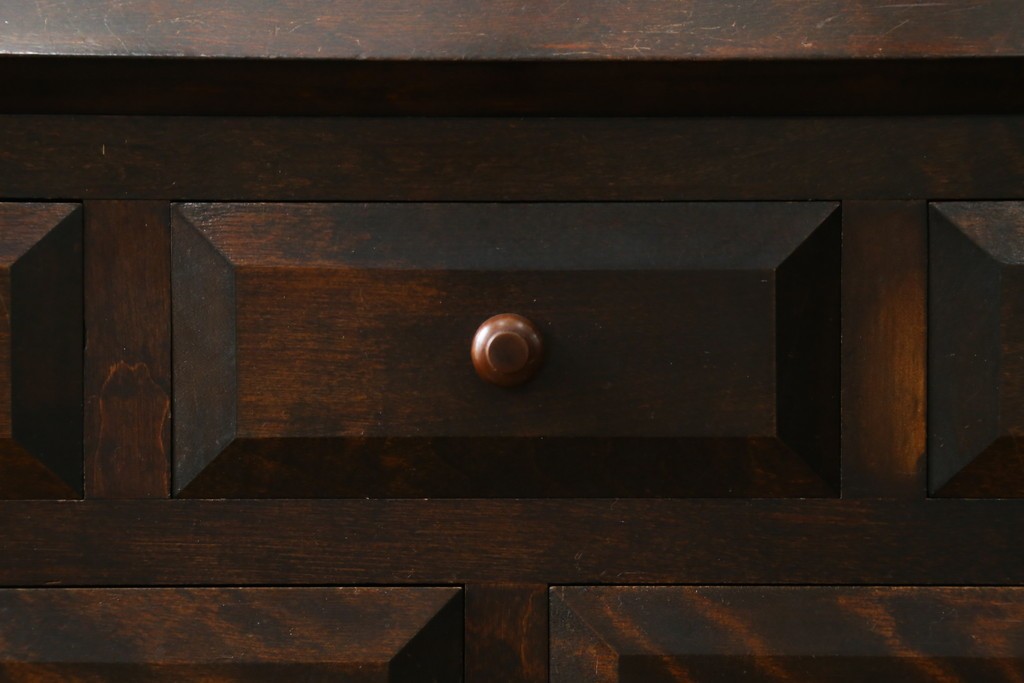 和製ヴィンテージ　松本民芸家具　木目の表情が豊かなライティングビューロー　現行定価約46万円　(R-087592)