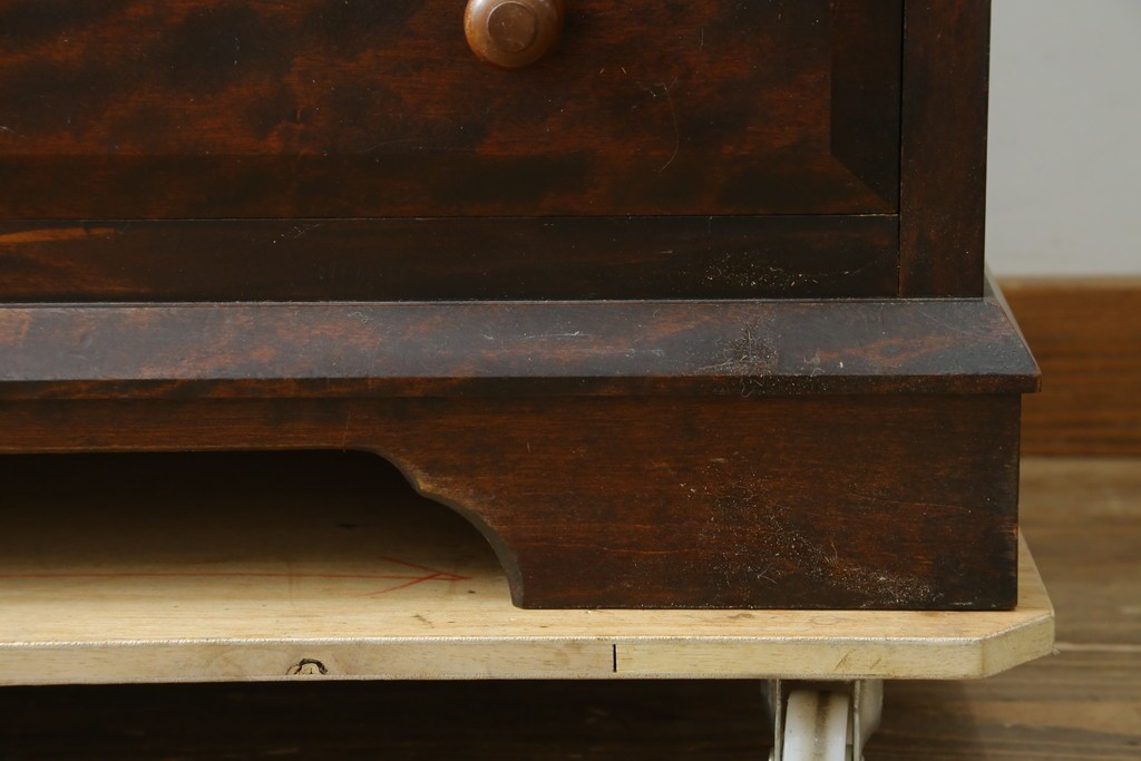 和製ヴィンテージ　松本民芸家具　木目の表情が豊かなライティングビューロー　現行定価約46万円　(R-087592)