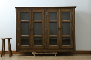 和製ヴィンテージ　希少　松本民芸家具　特注品　クラシカルな印象のキャビネット　(R-087593)