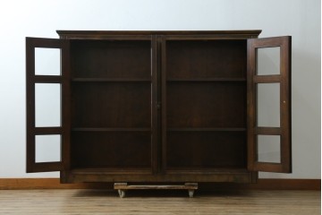和製ヴィンテージ　希少　松本民芸家具　特注品　クラシカルな印象のキャビネット　(R-087593)