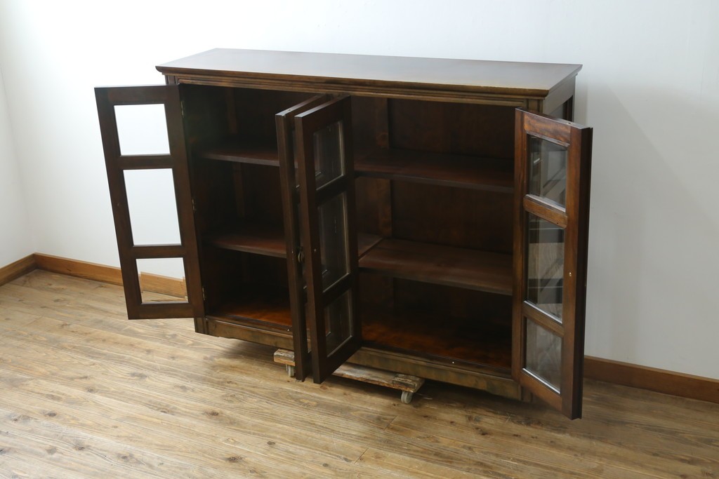 和製ヴィンテージ　希少　松本民芸家具　特注品　クラシカルな印象のキャビネット　(R-087593)